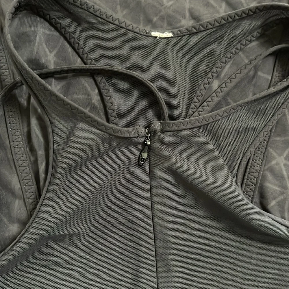 Lululemon Pedal Pace Zip Front Mesh Tank